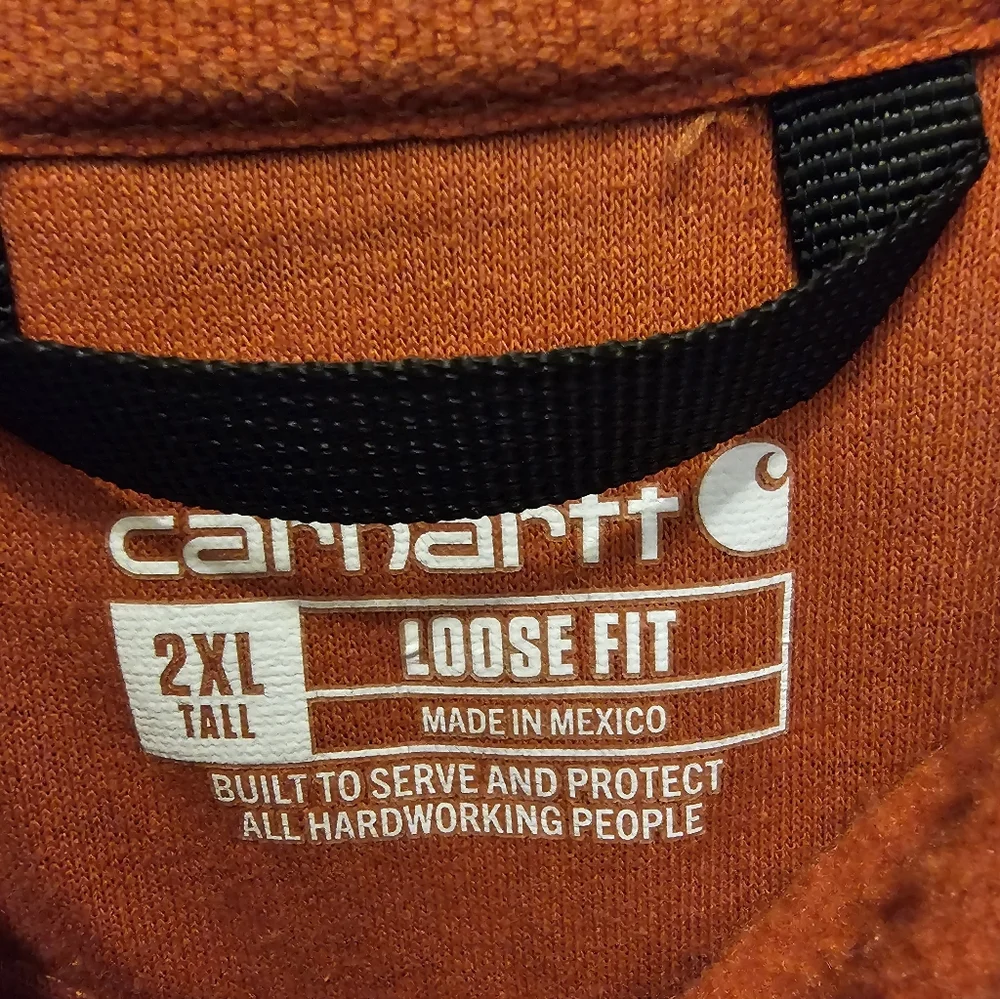 Carhartt Men's Orange Hoodie - 2XL Loose Fit - Picture 5 of 7
